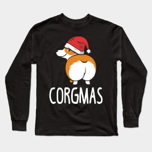 Funny Matching Corgi Ugly Christmas Sweater. Merry Corgmas.. Long Sleeve T-Shirt